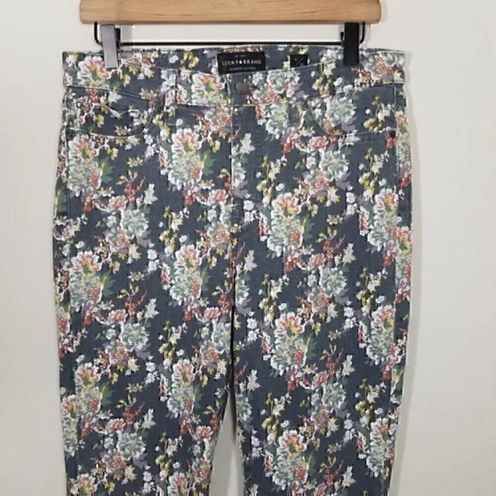 Lucky Brand Ava Crop Floral Stretch Jeans Size 10/30